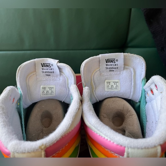 Vans Platform Super ComfyCush Sk8-Hi Rainbow Flour Shop Women’s 9 w/original box - Picture 7 of 7